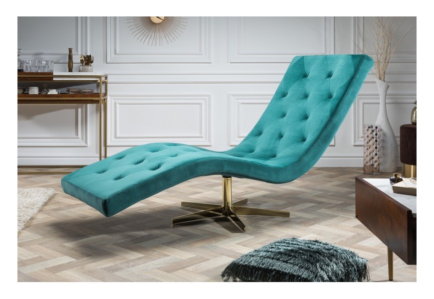 Dizajnov&aacute; leňo&scaron;ka Relaxo II zamat tyrkys/zelen&aacute;