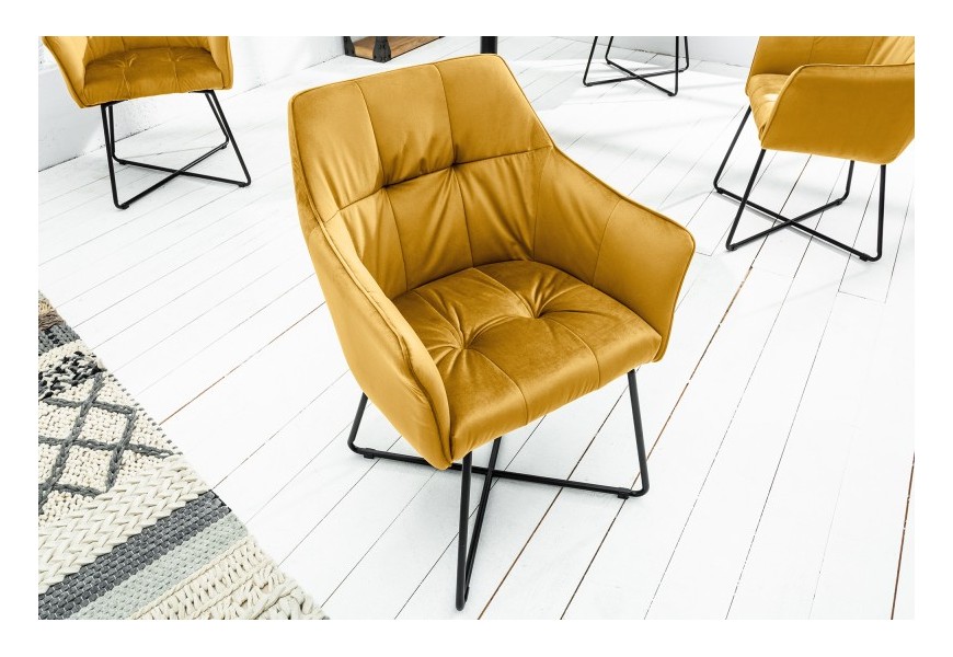 Modern&eacute; dizajnov&eacute; kreslo Armlehne v žltej farbe