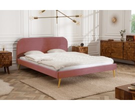 Dizajnová manželská ružová posteľ Ribble 140x200 cm