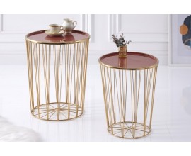 Moderný set príručných stolíkov Storage v art-deco štýle