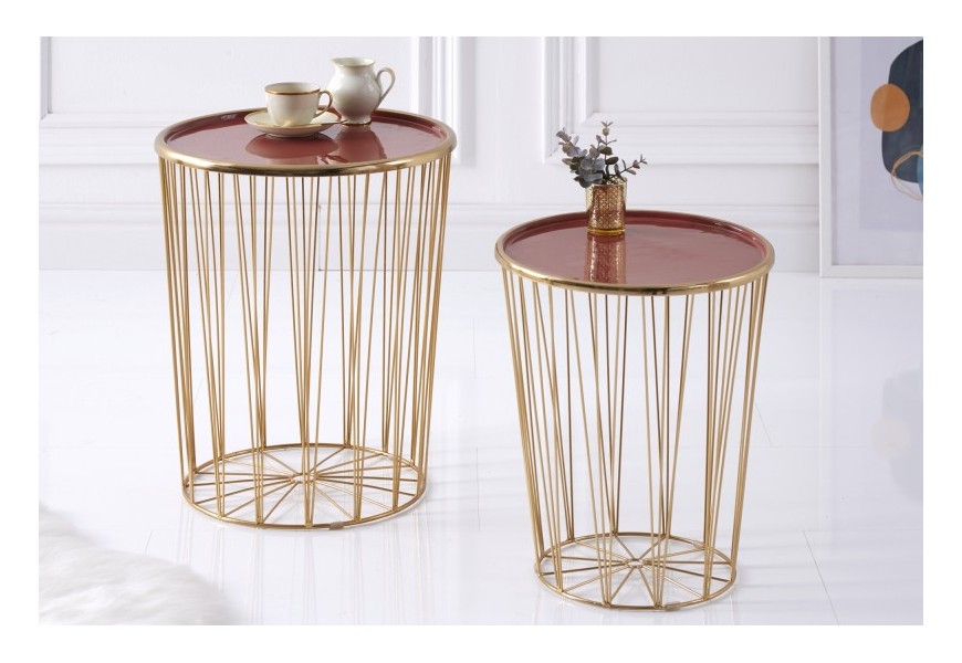 Modern&yacute; set pr&iacute;ručn&yacute;ch stol&iacute;kov Storage v art-deco &scaron;t&yacute;le