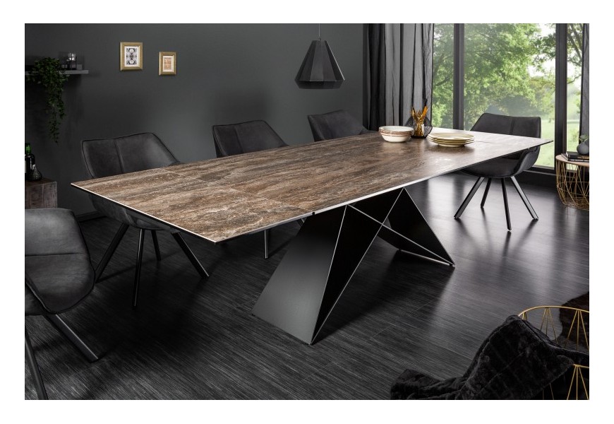 Drevený industriálny moderný obdĺžnikový jedálensky stôl Copeland I 180-260 cm rozkladací