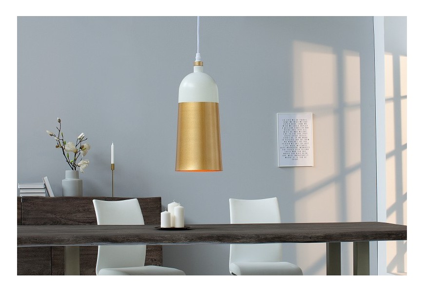 Oválna moderná dizajnová lampa ModernChic I 31 cm bielo-zlatá