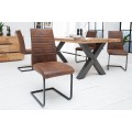 Dizajnová industriálna jedálenská stolička Gristol hnedá