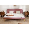 Dizajnová manželská ružová posteľ Ribble 140x200 cm