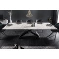 Rozkladací dizajnový industriálny jedálensky stôl Copeland II 180-260 cm z mramoru