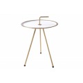 Dizajnový príručný stolík Gedling 36cm White Gold