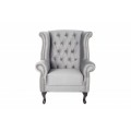 Zamatov&eacute; barokov&eacute; kreslo Maldon 105cm siv&eacute;