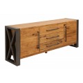 Industriálny štýlový príborník Adin z masívu 200cm