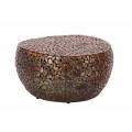 Industriálny okrúhly konferenčný stolík Riverstone z kovu medenej farby 72cm