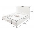 Chesterfield luxusná posteľ Caledonia v bielej farbe 190cm