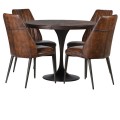Okrúhly dizajnový jedálenský stôl Bermon 100cm hnedý