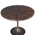 Industriálny kruhový jedálenský stôl Buffalo s kovovou podstavou a doskou z ekokože 100cm