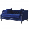 Luxusná modrá art-deco chesterfield sedačka Sylvain 158cm