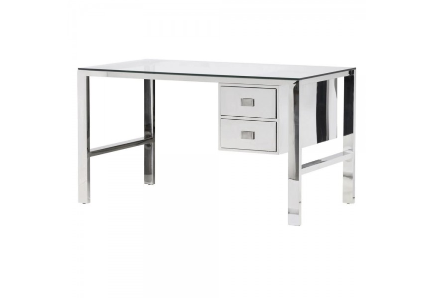 Leskl&yacute; chr&oacute;mov&yacute; pracovn&yacute; st&ocirc;l Ann 133cm