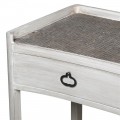 Provensálsky obdĺžnikový konzolový stolík Celene IV z masívu s bielym vintage odtieňom 91cm