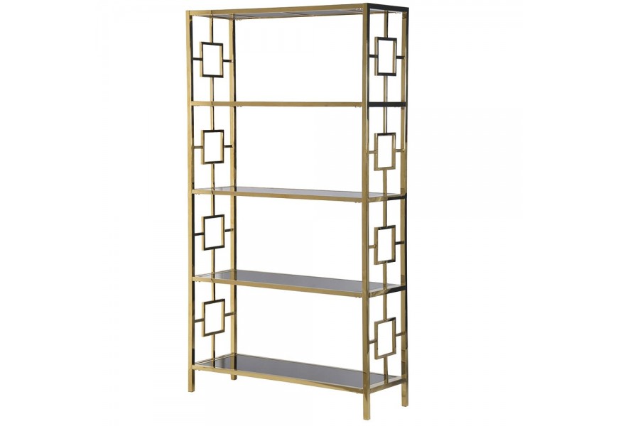 Luxusn&aacute; chr&oacute;mov&aacute; knižnica Terrano Gold v zlatom preveden&iacute; 195cm