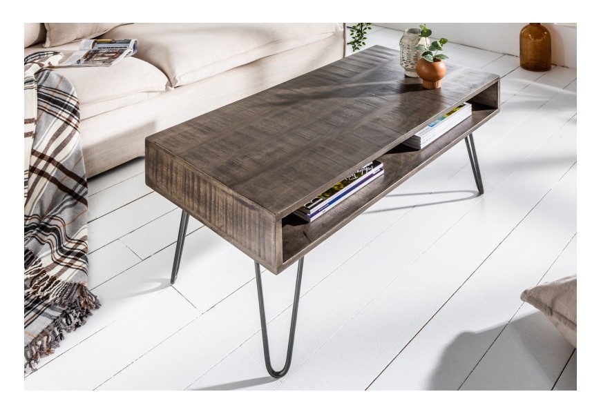 Industri&aacute;lny konferenčn&yacute; stol&iacute;k Leeds z mangov&eacute;ho dreva &scaron;ed&yacute;