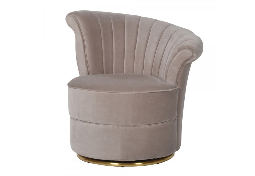 Art-deco kruhov&eacute; kreslo Julien v sivej farbe 74cm