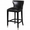 Moderná čierna barová stolička Bearhad so striebornými dizajnovými prvkami