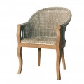 Vidiecka stolička Casta s nádychom koloniálneho štýlu v podobe vypletaného sedáku a drevených mahagónových nôh