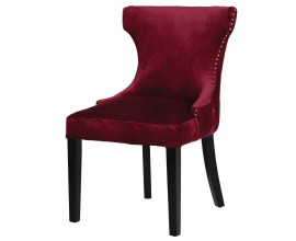 Luxusná červenofialová jedálenská stolička so striebornými cvokmi Kilbride 91cm