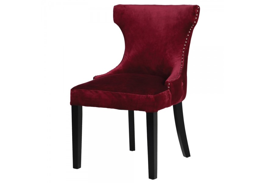 Luxusn&aacute; červenofialov&aacute; jed&aacute;lensk&aacute; stolička so strieborn&yacute;mi cvokmi Kilbride 91cm