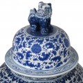Luxusná orientálna porcelánová nádoba Templo s modrým vzorom a figurálnym vrchnákom 116cm