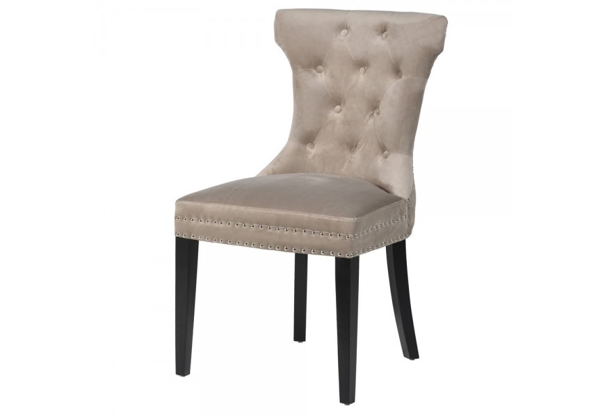 Luxusná chesterfield jedálenská stolička Kilbride II 91cm sivá