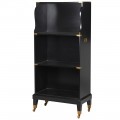 Luxusná koloniálna knižnica Wielton Oro v čiernej farbe s tromi poličkami a s nožičkami na koliečkach