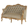 Luxusná antická sedačka zámockého štýlu Roi Gilt 135cm vintage zelená zlatá