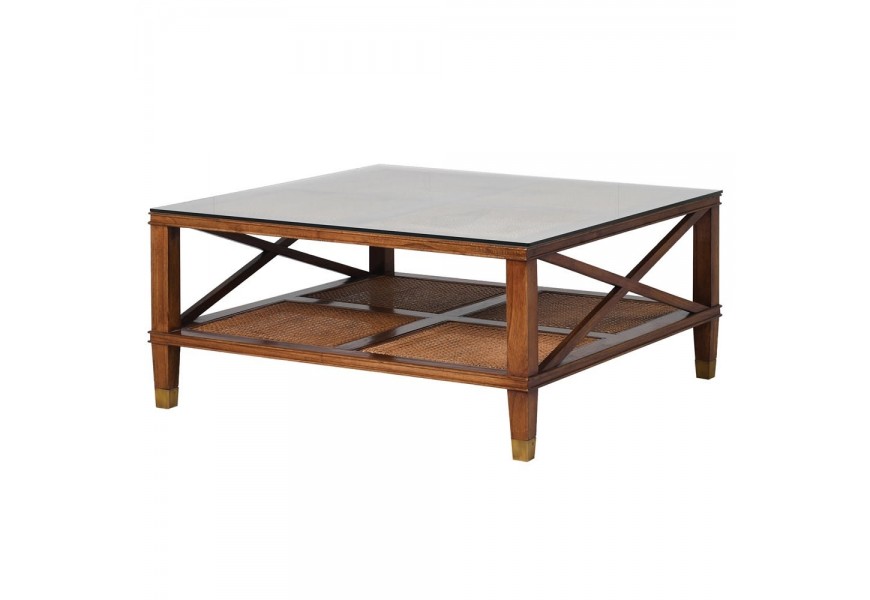 Jedinečný koloniálny konferenčný stolík Dark Rich 100cm