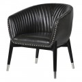 Zámocké kreslo Kilmaurs s čiernym poťahom z ekokože