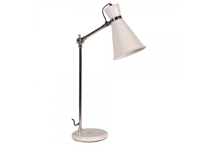 Dizajnová polohovateľná pracovná lampa Relo v bledých odtieňoch so striebornými časťami