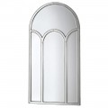 Zámocké strieborné oblúkové zrkadlo Melide s barokovým nádychom v tvare okna