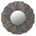 Vintage okrúhle nástenné zrkadlo Margret bronzovej farby
