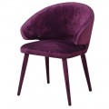 Štýlová celočalúnená jedálenská stolička Greta v odtieni fialového zamatu 80cm