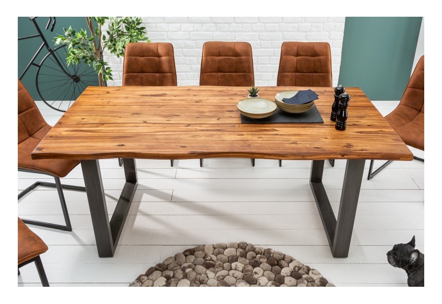 &Scaron;t&yacute;lov&yacute; mas&iacute;vny jed&aacute;lensk&yacute; st&ocirc;l Forest 200cm ak&aacute;cia antracit