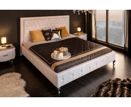 Chesterfield luxusná posteľ Caledonia v bielej farbe 190cm
