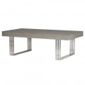 Industriálny štýlový konferenčný stolík Lubbock s doskou z betónu sivej farby a s kovovou konštrukciou