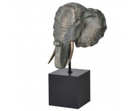 Štýlová dekorácia Elephant v tvare slonej hlavy na masívnom podstavci41cm