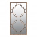 Dizajnové obdĺžnikové nástenné zrkadlo Garland s rámom z masívneho  dreva a s kruhovými vzormi