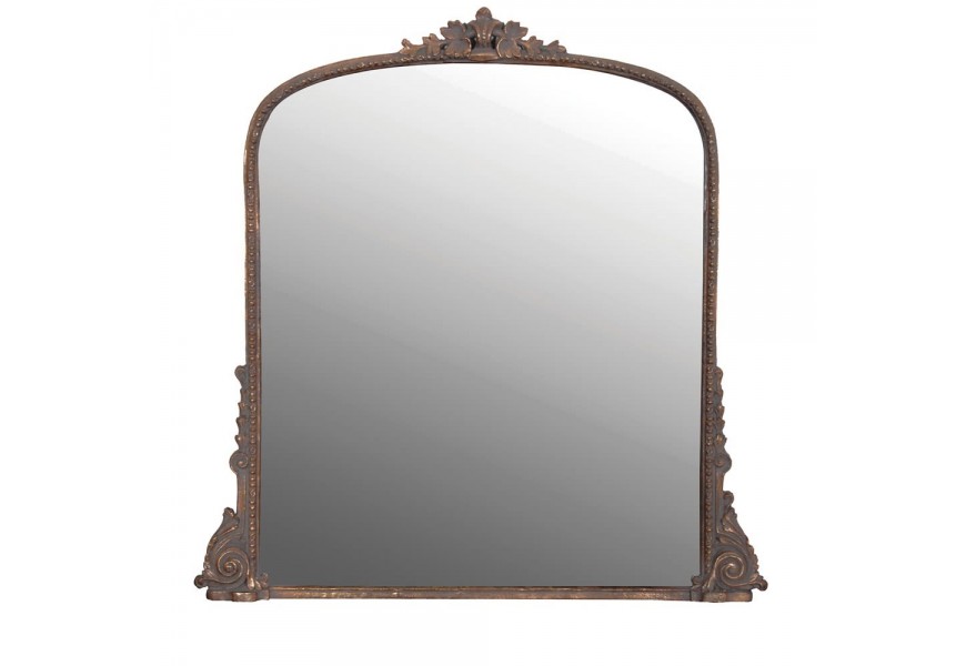 Veľké vintage nástenné zrkadlo Nerpio v ráme bronzovej farby