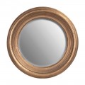 Vieľké vintage okrúhle nástenné zrkadlo Tazona v ráme bronzovej farby