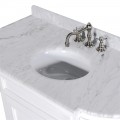 Luxusná zaoblená biela kúpeľňová zostava Vilches s umývadlom so zrkadlom 116cm