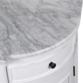 Luxusná biela kúpeľňová skrinka Vilches s dvoma umývadlami a mramorovou povrchovou doskou 171cm