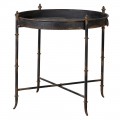 Čierny vintage príručný stolík Adamuz s matným povrchom
