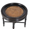 Koloniálny okrúhly príručný stolík Savannah 60cm z masívu v čiernej farbe