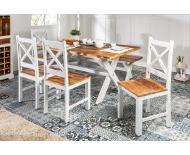 Vkusná masívna jedálenská stolička Frida Blanca 103cm