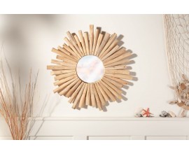 Dizajnové okrúhle nástenné zrkadlo 60cm Thornton vo vidieckom štýle